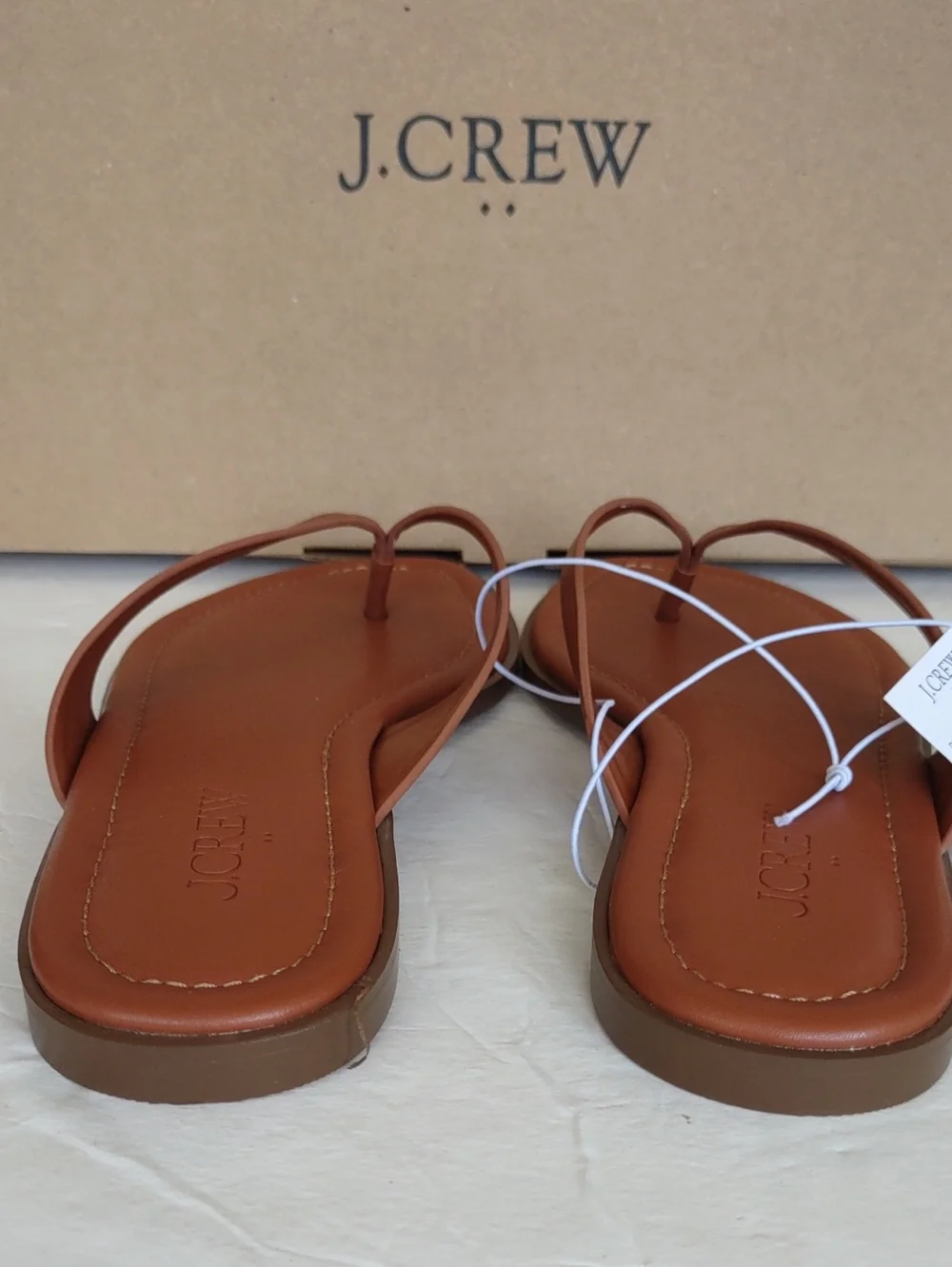 BRAND NEW J. Crew Tan Leathe (SYNTHETIC) THONG SANDAL